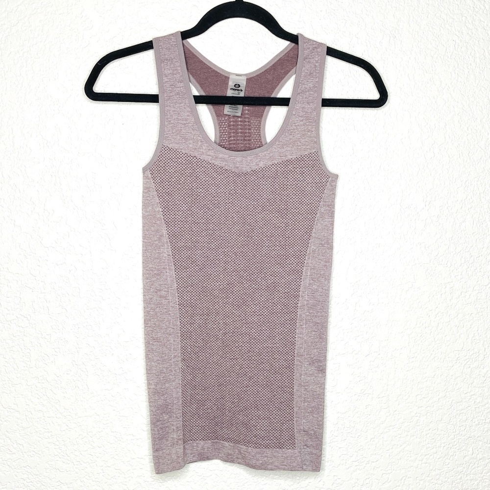 NWOT Mono B Purple Grey Racerback Lightweight Workout Yoga Tank Top Size Small